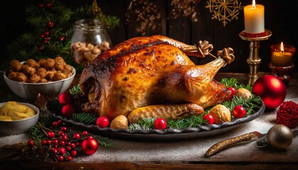 Christmas turkey, festive food