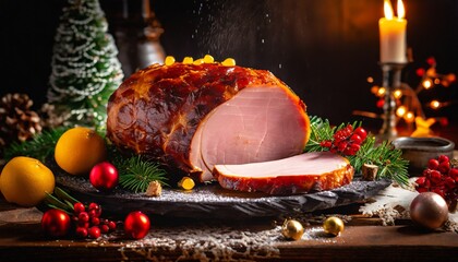 Christmas ham, festive food