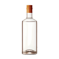 Blank liquor bottle isolated on transparent background