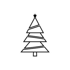 Fototapeta premium Christmas tree icon.