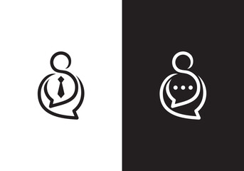 find job logo design. creative chat talk symbol icon template