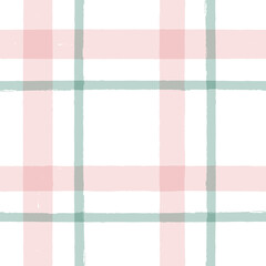 Gingham seamless pattern. Watercolor pastel lines texture for shirts, plaid, tablecloths, clothes, bedding, blankets, makeup wrapping paper. vector checkered summer girly print