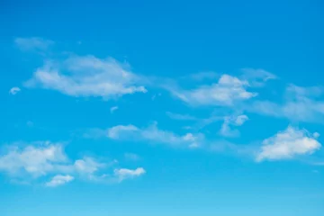 Foto op Plexiglas Blue sky with white soft puffy clouds © Merrillie