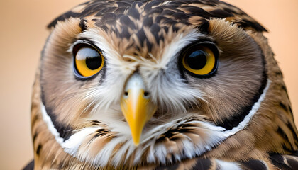 Fototapeta premium Owl headshot with closeup of face.