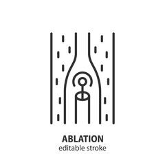 Radiofrequency ablation line icon. Varicose veins vector symbol. Editable stroke. - 694552068
