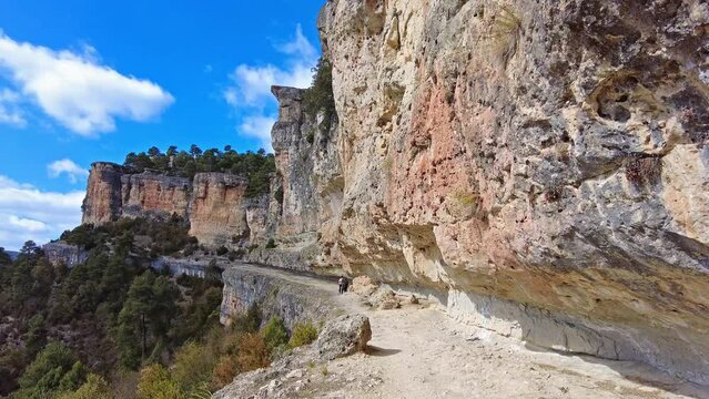Panoramic view of the Serrania de Cuenca at U&ntilde;a in Spain. Hiking trails La Raya and El Escaler&oacute;n in U&ntilde;a, Cuenca, Spain