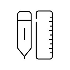 Pencil, ruler, icon, design, sketch, drawing, drafting, graphic, illustration, stationery, creative, tool, symbol, vector, art, graphic design, blueprint, measurement, precision, outline, education