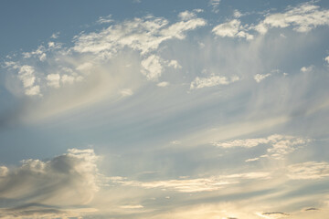 Clear sky and clouds background. Nature texture for designers.