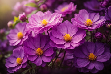 "Shot of purple flowers"