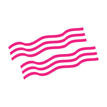 Striped bacon icon. Flat color design. Vector illustration. Vector Illustration For Personal and Commercial Use. Clean Look Trendy Icon. Food icon element symbol