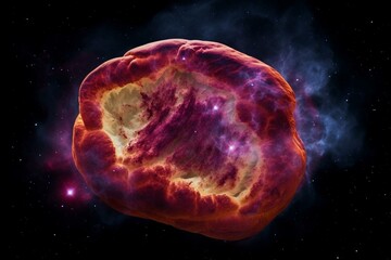Naklejka na ściany i meble Space image featuring the Pastrami Nebula with elements provided by NASA. Generative AI