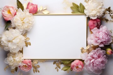 Frame design with watercolor white gypsophila flowers. Botanical flower illustration for postcards, greetings, invitations, and banners with white empty space for your text