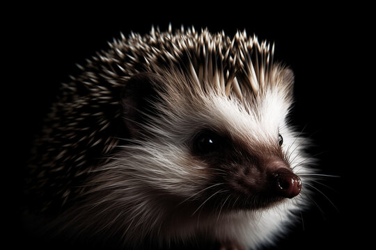 Quaint Charm: Hedgehog's Adorable Portrait in the Shadows