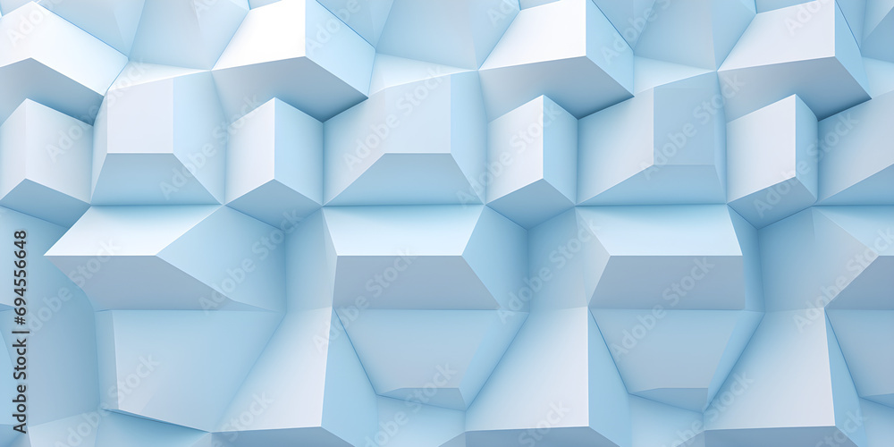 Wall mural abstract 3d light blue geometric background with cubes