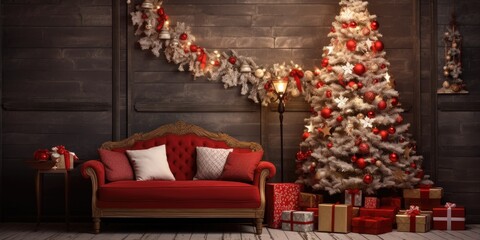 Festive room decor showcases lovely Christmas photos.
