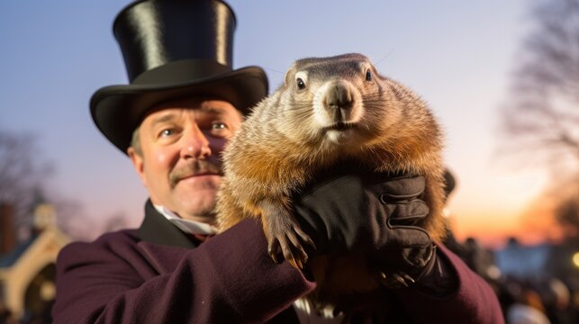 Anticipation and excitement for spring depicted in a photo encapsulating the essence of Groundhog Day.