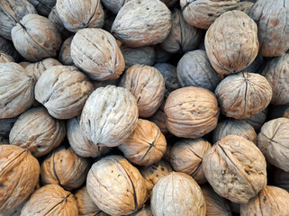 MACRO OF LARGE QUANTITY OF NUTS AT THE MARKET