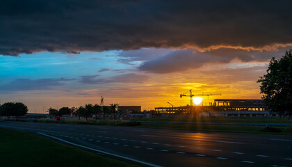 Construction Site Tampa International Airport, Sunset