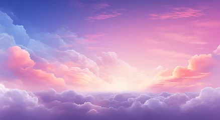 Poster tuxedo pink sunrise scene above the skies with clouds background © ArtCookStudio