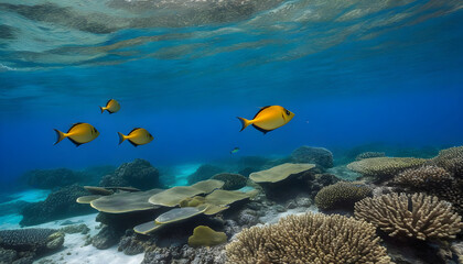 Mexico, Baja California, Revillagigedo Islands. Three colorful trigger fishes swimming near San Benedicto Island.