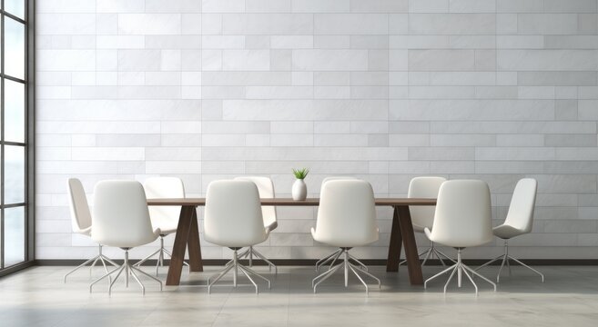 white chairs and desk in meeting room