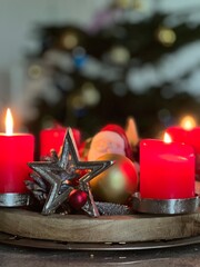 christmas decoration with candles and decorations