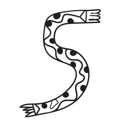 number stylized as a scarf in doodle style in vector.icon for application sites for layout and printing of texts and images
