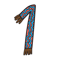 number stylized as a scarf in doodle style in vector.icon for application sites for layout and printing of texts and images