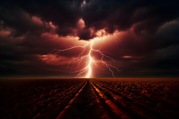 lightning strike, thuderstorm, lightning on road
