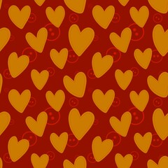Cartoon retro hobbies seamless buttons and scissors pattern for wrapping paper and fabrics and linens