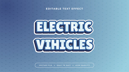 Obraz premium White and blue electric vihicles 3d editable text effect - font style