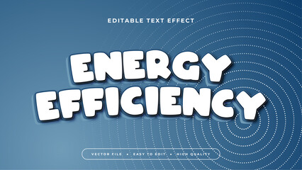 White and blue energy efficiency 3d editable text effect - font style