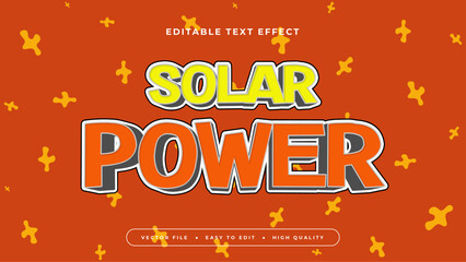 Orange red and yellow solar power 3d editable text effect - font style