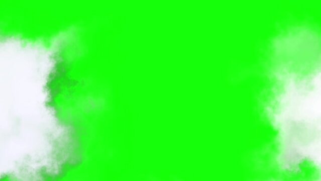 animated clouds moving forward on grenn screen