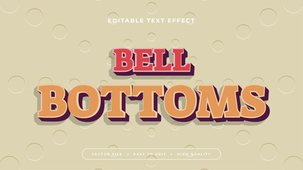 Beige and red bell bottoms 3d editable text effect - font style