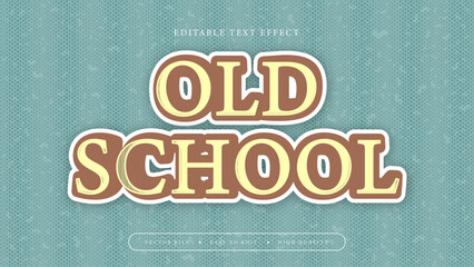 Obraz premium Yellow blue and brown old school 3d editable text effect - font style