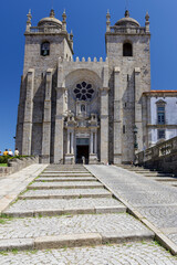 The Cathedral of Porto is a romanic and gothic church in Porto, Portugal.  - obrazy, fototapety, plakaty