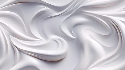 Fotobehang the texture of white lotion beauty skincare cream, cosmetic product as a background, capturing its smooth and creamy essence for a visually appealing composition. SEAMLESS PATTERN. SEAMLESS WALLPAPER. © lililia