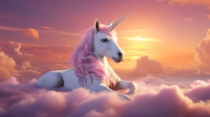 Obraz na płótnie Canvas Mystical Skies: Where Unicorns Roam