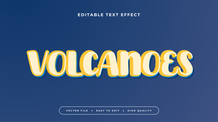 Yellow and blue volcanoes 3d editable text effect - font style
