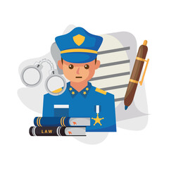 Police illustration design for law firm