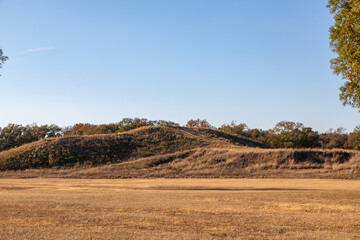 Ancient Earthworks Ceremonial Mound at the Poverty Point World Heritage Site in Louisiana in the...