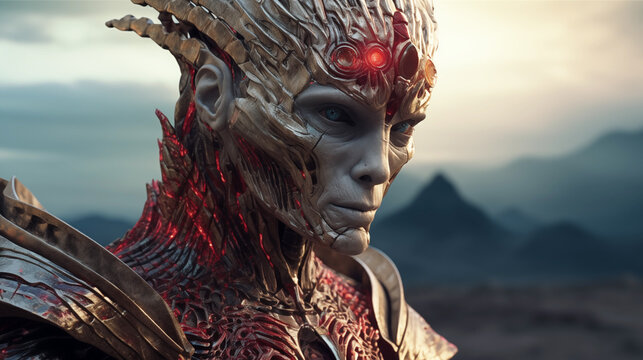 Nephilim Legacy: Annunaki Alien Hybrid - Captivating Adobe Stock Alien Concept Art