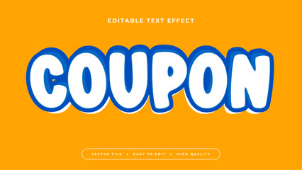 Orange blue and white coupon 3d editable text effect - font style