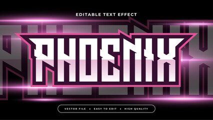 Black white and pink phoenix 3d editable text effect - font style