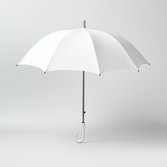 Fotografia de estilo mockup de paraguas de color blanco, sobre fondo de tonos neutros - obrazy, fototapety, plakaty