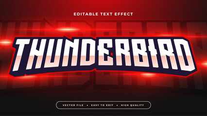 Red black and white thunderbird 3d editable text effect - font style - obrazy, fototapety, plakaty