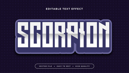 Blue and white scorpion 3d editable text effect - font style - obrazy, fototapety, plakaty