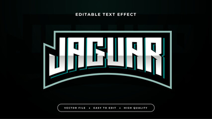 Green and black and white jaguar 3d editable text effect - font style © QalamVision