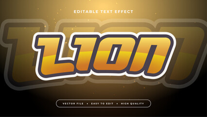 Yellow and brown lion 3d editable text effect - font style